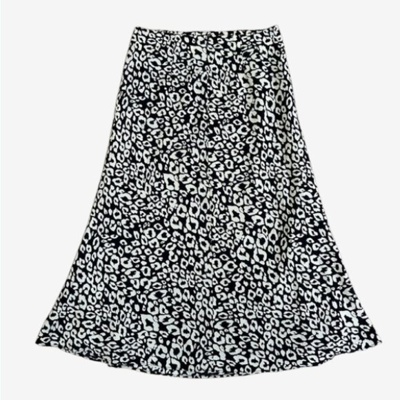 Lovers + Friends Monochrome Asymmetrical see you soon leopard Midi Skirt XS - Picture 7 of 13